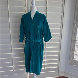 The RidgeClub Member Guest Teal Bathrobe with Embroidered Logo OS